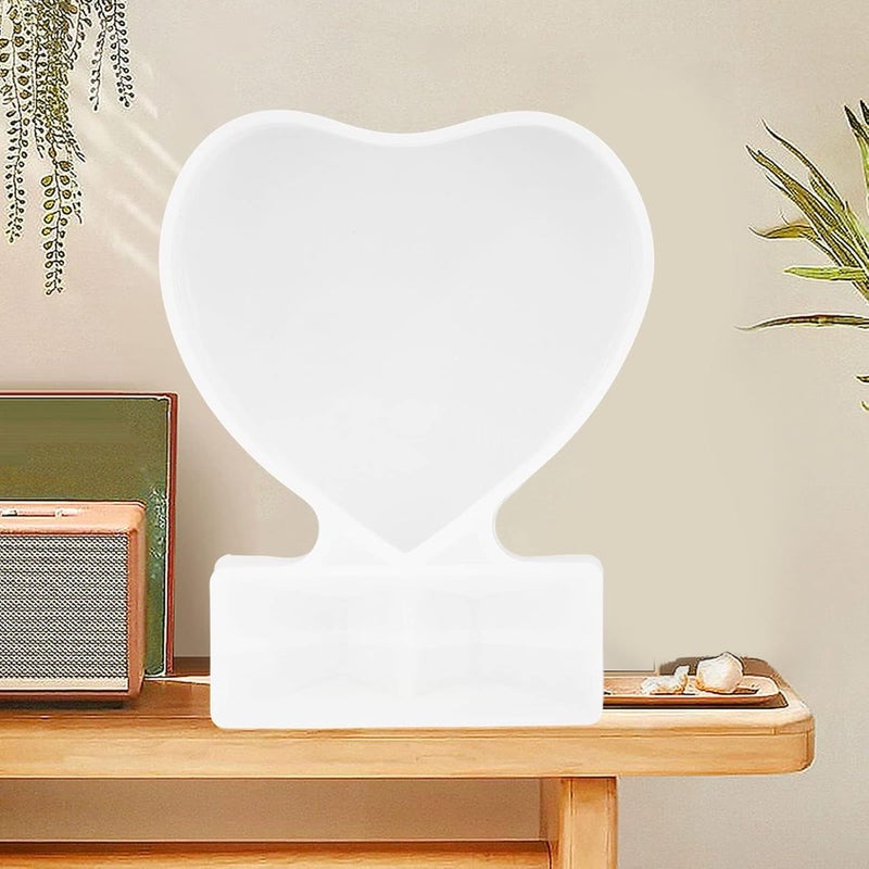 plplaaoo 2 Pack Photo Frame Resin Molds–Silicone Rectangle & Heart Shape Epoxy Casting Molds for DIY Crafts, Personalized Photo Frame Mold, Reusable Home Decor Resin Projects (4.1x5.2IN & 5.1x5.7IN) - Image 2